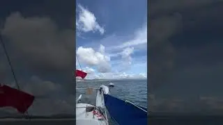 Sailing under genoa only.