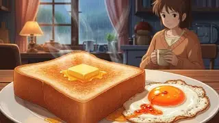 Cozy Morning & Thick Toast 🍳 Ghibli Inspired ASMR Story Cooking Sounds + Soft Rain