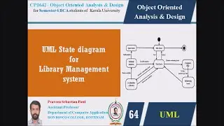 LECTURE 64 – OOAD –UML STATE MACHINE DIAGRAM FOR LIBRARY MANAGEMENT SYSTEM - BCA SEM 6