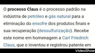 Processo Claus / Obtenção de Enxofre.