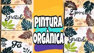 PINTURA ORGÂNICA EM QUADRINHOS DE MDF