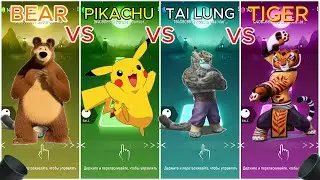 🎵 Bear vs Pikachu vs Tai Lung vs Tigress &ndash; Tiles Hop Challenge! 🎵