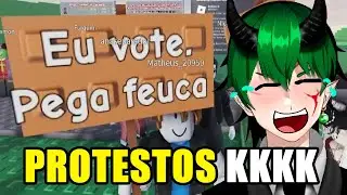 INVADINDO OS PROTESTOS NO ROBLOX - EST&Atilde;O REVOLTADOS COM O FELCA