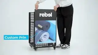 Square Dump Bin Display Stand with Wheels &ndash; Mobile Retail Fixture