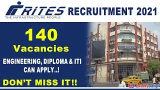 140 Vacancies - RITES Recruitment 2021 | Trade Apprentice Jobs 2021 |  Diploma Job Vacancy 2021