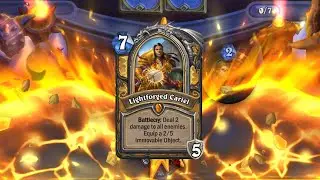 Hearthstone - New Paladin Hero Card Lightforged Cariel Gameplay (Fractured in Alterac Valley)