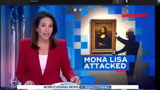 Male Karen Throws Cake at the Mona Lisa