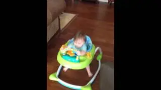 Cute baby in walker