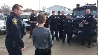 Mandan student surprised by Mandan Police for 13th birthday