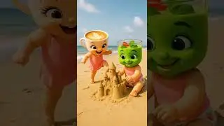Mojito and Little Ballerina Cappuccina building a sand castle