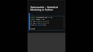 Statsmodels &ndash; Statistical Modeling in Python