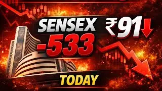 Market Crash Today 🔴 | Sensex 533 Down | Rupee Hits 91 | FII Sell-Off Continues🔴#news 