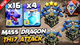TH17 Dragon Attack With Clone & Super Yeti COC | Best TH17 Attack Strategy With DRAGON Town Hall 17