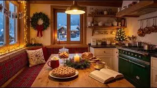 A Peaceful Snowy Morning in the 1950s ❄️ Vintage Oldies Playing in Another Room | Fireplace Ambience