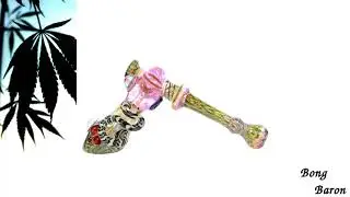 Glass Sidecar Bubbler - Silver and Gold Fume