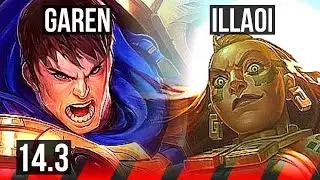 GAREN vs ILLAOI (TOP) | 8/1/6, 300+ games | EUW Master | 14.3