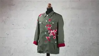 Military Jacket flower red