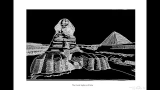 Images of Ink Pen on Paper Drawings of Various Ruins Around the World