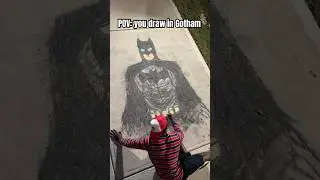 BATMAN: When you draw in Gotham w/ @TheeBlackBadger  #batman #shorts