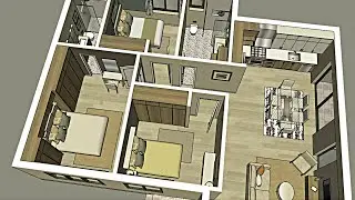 Only 100m2 - Interior Plans with 3 Bed, 2 Bath