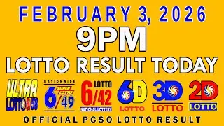 9pm Lotto Result Today PCSO February 3 2026