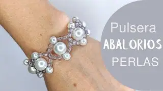 PULSERA DE ABALORIOS, BOLITAS DE VIDRIO Y PERLAS