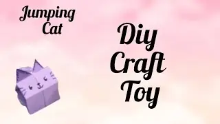 diy jumping cat craft toy 😁 lovely easy #craft #diy #cute #giftcraft #paper