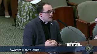 Rev. Kyle Riley, Texas Impact, testifies in opposition to HB 5510