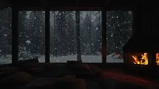 Winter Storm Sounds ❄️ Snowstorm Sounds for Sleeping with Cozy Ambience