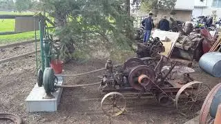 The Matriarch Gitterdone #1 Light Tillage Garden Tractor doing a day's work, pumping water.