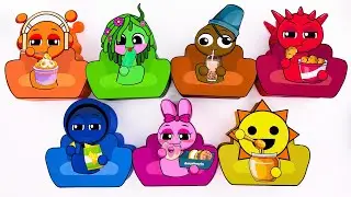 Paper DIY💖 Unboxing INCREDIBOX Blind Box, How to make Color Sofa ASMR #sprunki #funny #diy