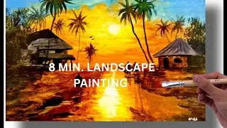 How to paint easy sunset | acrylic painting🎨  | easy painting | step by step