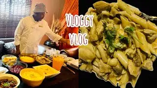 Cooking lunch for my grandchildren/church vibes