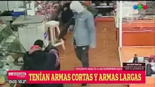 VIOLENTO ROBO a un SUPERMERCADO: delincuentes armados para la guerra - El Noti de la Gente