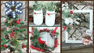 DOLLAR TREE RUSTIC WOODLAND CHRISTMAS DECOR 2017