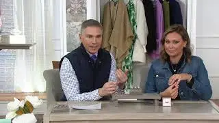 Diamonique Double Band Ring with Center Stone, Sterling Silver on QVC