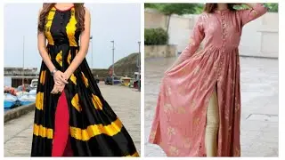 Comfortable front slit kurti design with leggings,summer wear cotton kurti collection design ideas