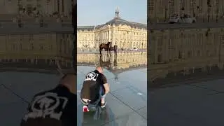 S&eacute;ance photo au Miroir d'eau &agrave; Bordeaux avec Grain de Pixel et les chevaux de Cheval des Vignes