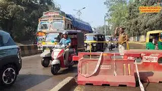 Jamshedpur News:- Flyover के कार्य के दौरान पाइप फटने से मानगो की सड़कों पर बह रहा है पानी