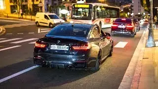 Slammed BMW M4 F82 w/ Custom Exhaust - Drifts, Revs & Accelerations !