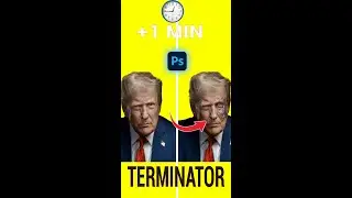 🤯 😎TERMINATORS FACES IN PHOTOSHOP | Photoshop Tutorial #photoshop #shortsvideo