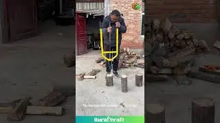 This is How You Split Logs & BRICKS With NO Axe🤯This GENIUS Tool is So POWERFUL! #logsplitter #tool