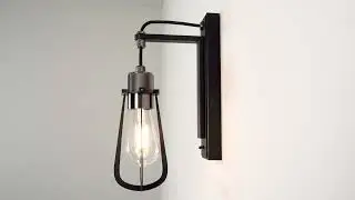 Kismet Matt Black Wall Lamp, Black Cage,  Switched | Lamp Genius