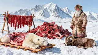 7000kg hunting polar bear and Big sheep Hunt in &minus;71&deg;C Yakutia Feeding an Entire Frozen Village