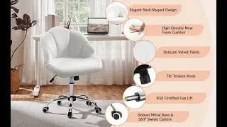 Yaheetech Modern Vanity Chair with Wheels