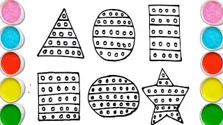Drawing and Coloring Shapes POP IT 🔴🟠🟡🟢🔵🟣 Drawings for Kids|triangle 📐circle 🔴 square ⬜|Shape POP IT
