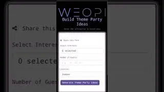 #WeopiAI#weoptimizeintelligence #FreeAi  #partythemeideas #partyideas #themepartyideas #partyplanner