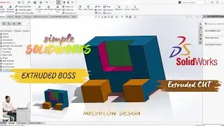 simple Extruded Boss Cut in  #solidworks #dassaultsystemes