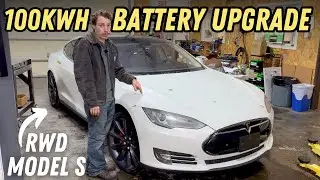 Doing The Impossible! RWD Model S 100kWh Battery Swap