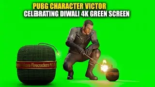 PUBG CHARACTER VICTOR CELEBRATING DIWALI  AND VIP BOMB BURNING 4K  FREE GREEN SCREEN